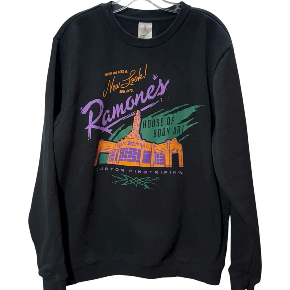 Disney Pixar Cars Black Crewneck Sweatshirt Sz M